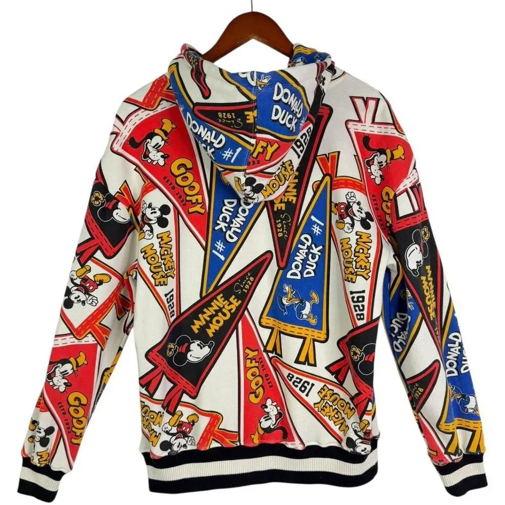 Disney x Macy's Varsity Pennant Hoodie Mickey Minnie Goofy Donald Retro Unisex